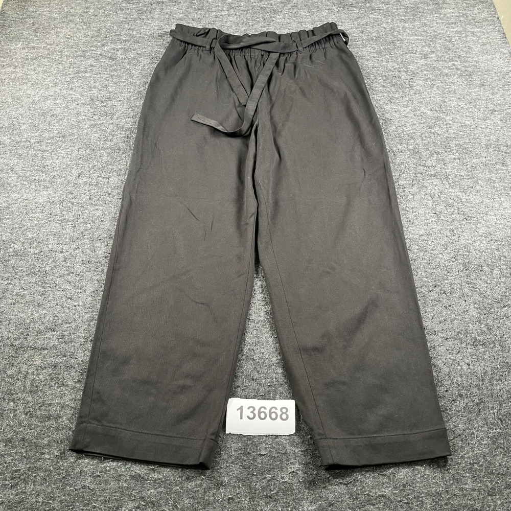 RW&CO Paperbag Pants Womens Large Black High-Rise Casual Streetwear Wide Leg